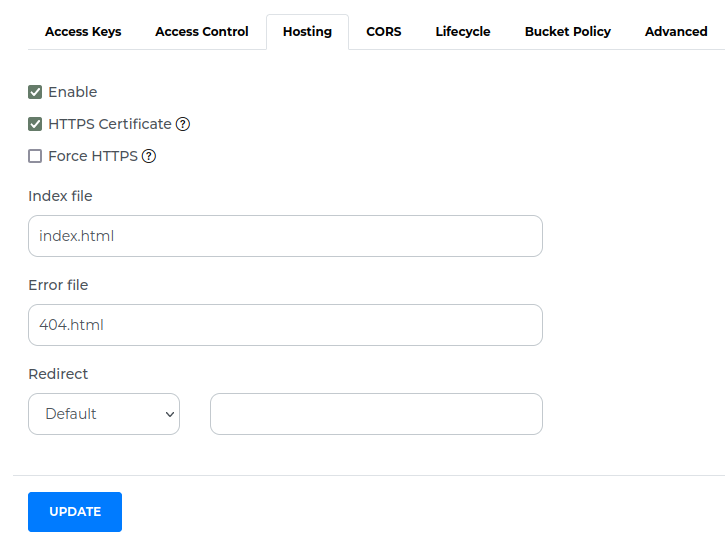 Virtual hosting configuration example